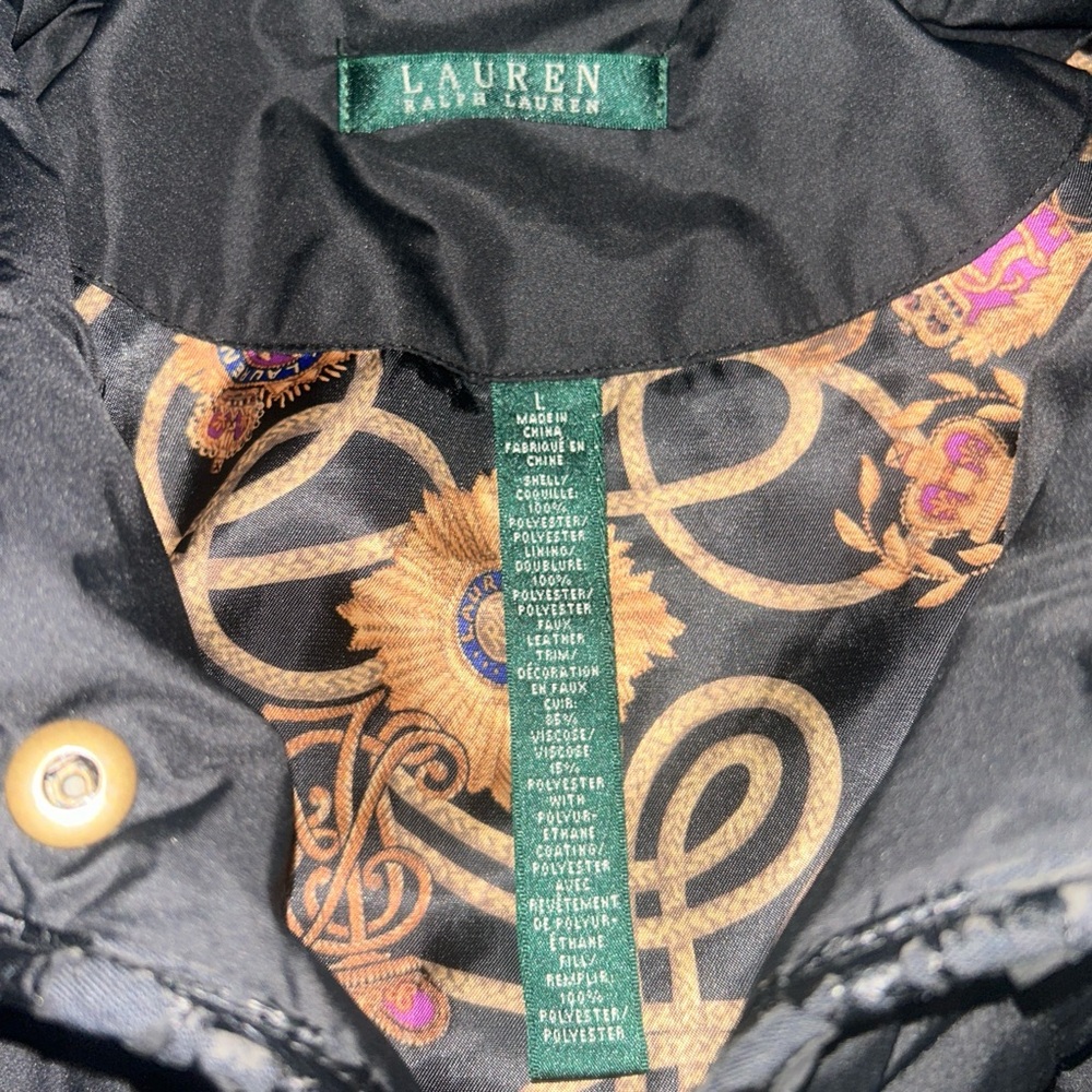 Vintage Ralph Lauren Paisley Chainlink Lined Black Quilted Jacket RARE - Picture 4 of 5